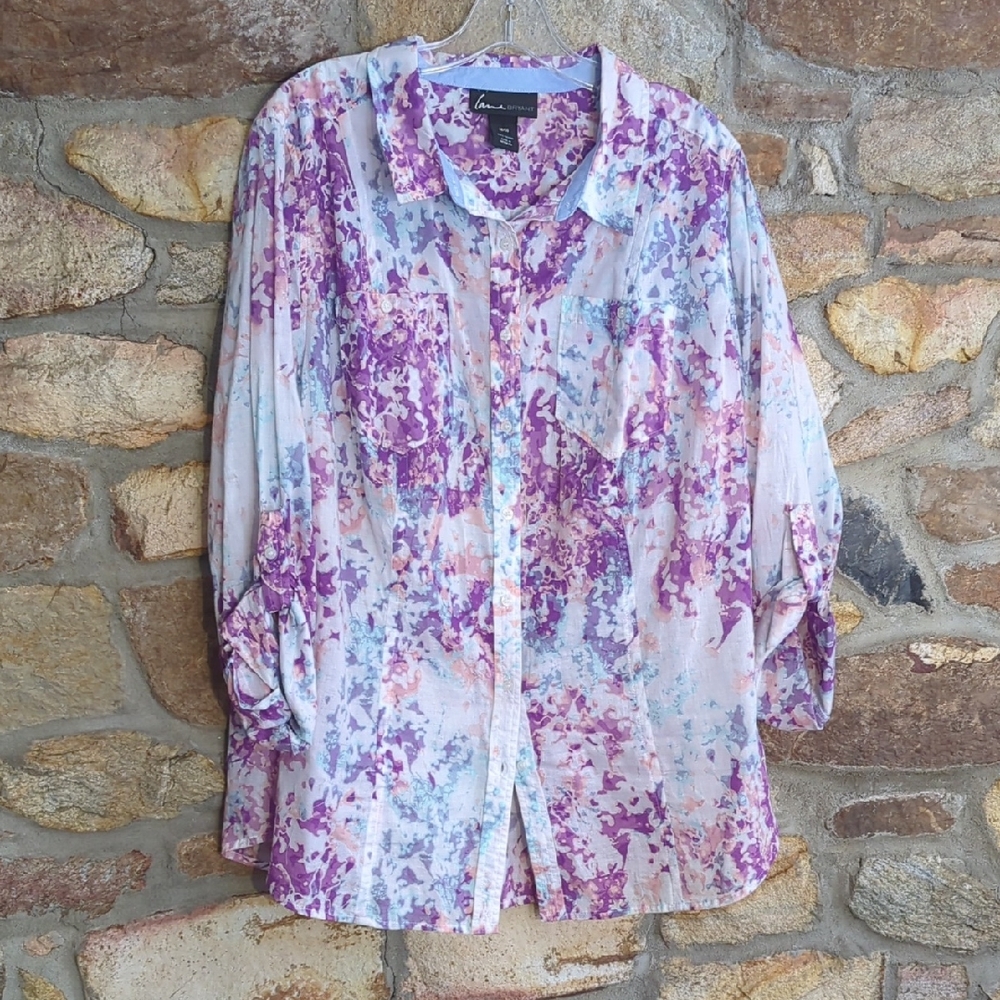 Lane Bryant 100% Cotton Button-down Shirt